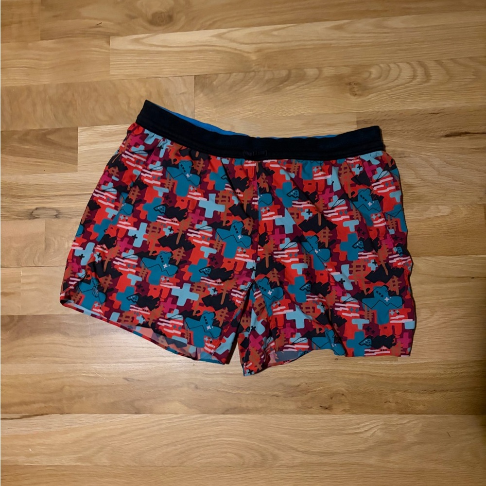 Janji Red and Blue AFO Shorts 5 inch